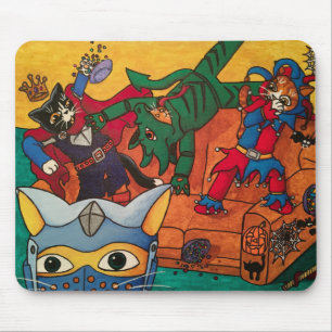 Halloween Medieval Knight Costume Cats Mouse Pad