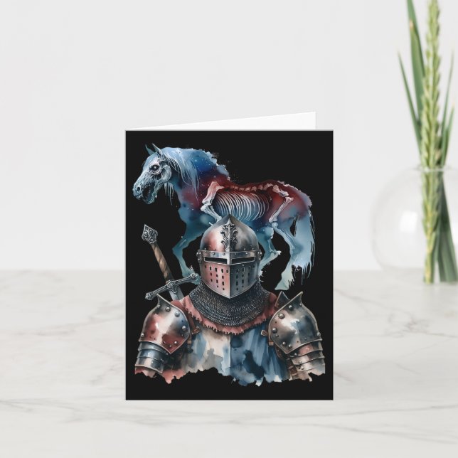 Halloween Medieval Knight Horses Knight Armour Hor Card (Front)