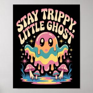 Halloween Melting Ghost Mushroom Patch Poster