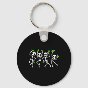 Halloween Mental Health Awareness Skeleton Women M Keychain