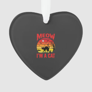 Halloween Meow Im a Cat Retro Sunset Ornament
