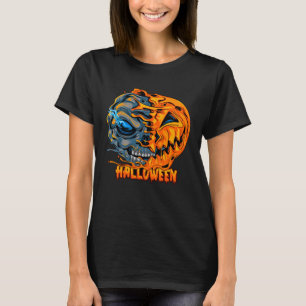 Halloween Merged Skull Pumpkin scary Powerfull T-Shirt