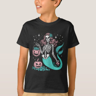 Halloween Mermaid Funny Skeleton T-Shirt