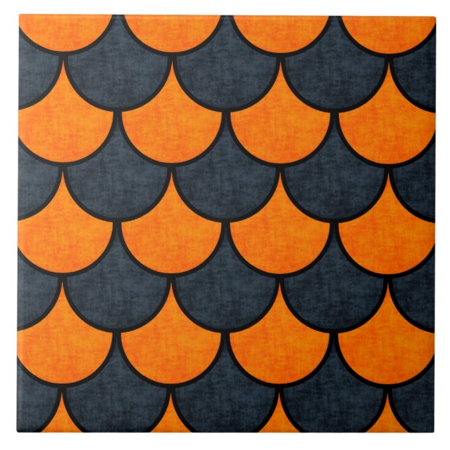 Halloween Mermaid Scales Pattern Tile (Front)