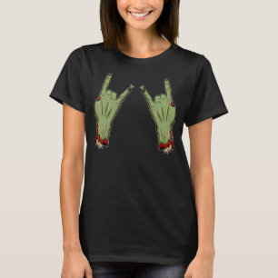 Halloween Metal Gesture With Zombie Hands For Hall T-Shirt