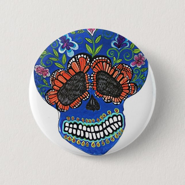 Halloween mexican style 2 inch round button (Front)
