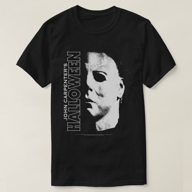 Halloween Michael Myers Large Face Long Sleeve  T-Shirt (Design Front)