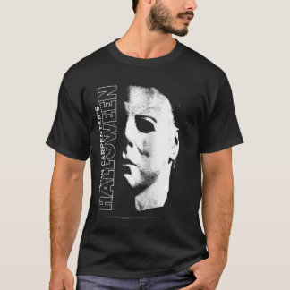 Halloween Michael Myers Large Face Raglan Baseball T-Shirt