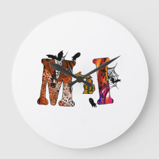 Halloween Michigan Large Clock