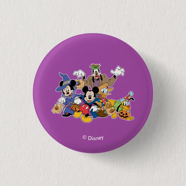 Halloween Mickey & Friends 1 Inch Round Button (Front)