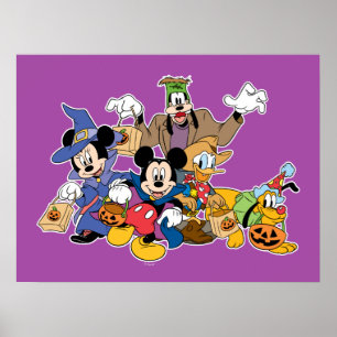 Halloween Mickey & Friends Poster