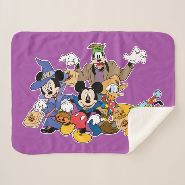 Halloween Mickey & Friends Sherpa Blanket (Front (Horizontal))