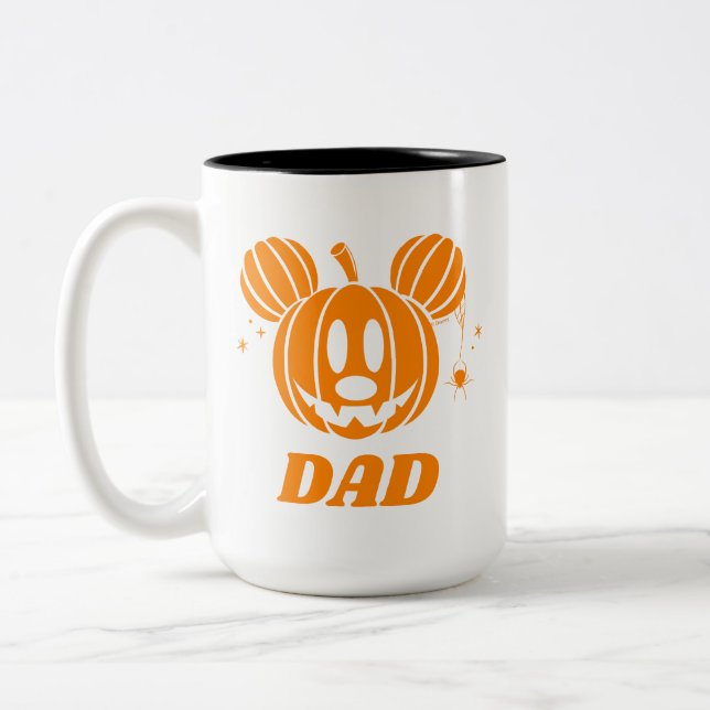 Halloween Mickey Jack-o'-lantern Dad Two-Tone Coffee Mug (Left)