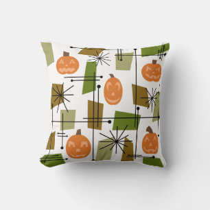 Halloween Mid Century Modern Throw Pillow