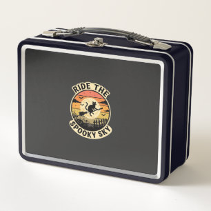 Halloween Midnight Witch Sunset Metal Lunch Box