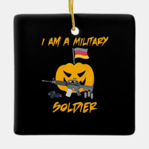 Halloween Military Soldier Ceramic Ornament