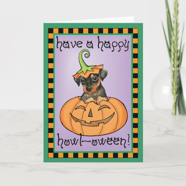 Halloween Min Pin Card (Front)