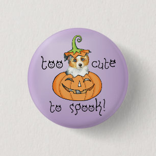 Halloween Miniature American Shepherd 1 Inch Round Button