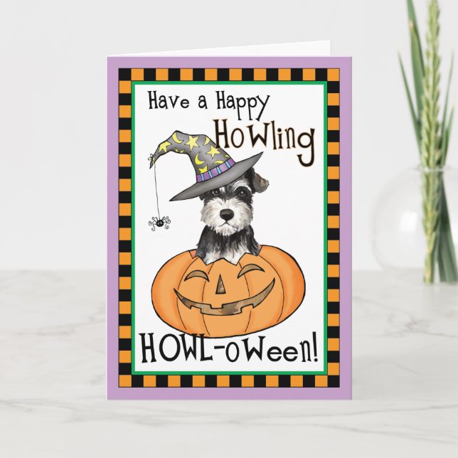 Halloween Miniature Schnauzer Invitation (Front)