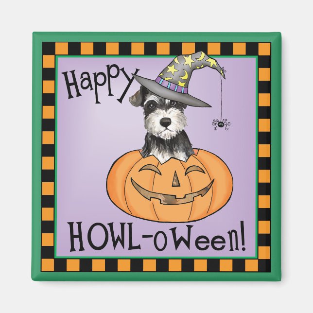 Halloween Miniature Schnauzer Magnet (Front)