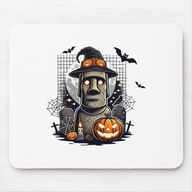 Halloween Moai Statue Ancient Culture  Mouse Pad (Front)