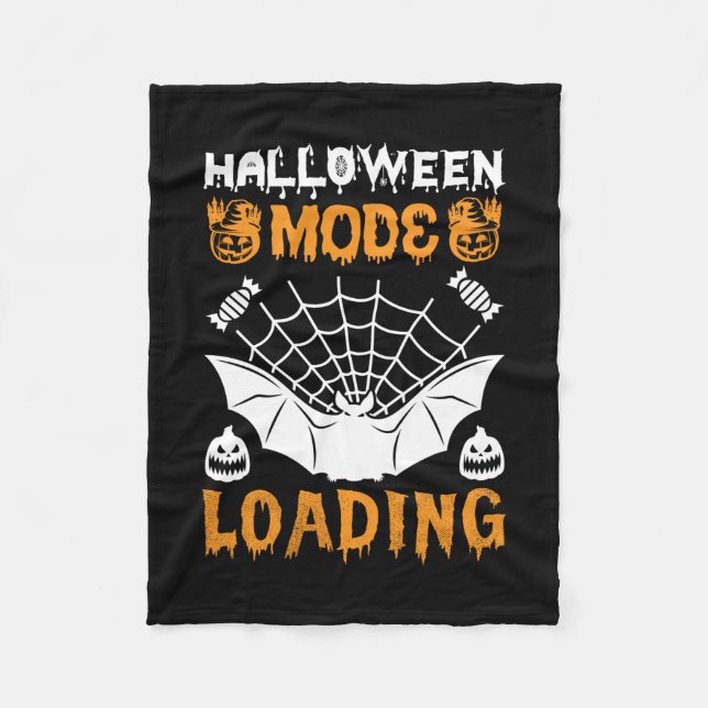 Halloween Mode Loading Birthday Fleece Blanket (Front)
