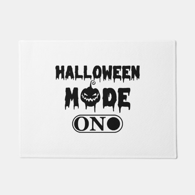 Halloween Mode On - Party Halloween Pumpkin Doormat (Front)