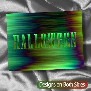 Halloween modern abstract green gothic typography postcard
