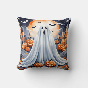 Halloween Modern Pumpkin Autumn Collection Throw Pillow