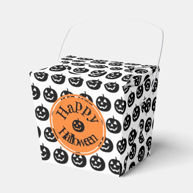 Halloween Modern Pumpkin Design Favor Box (Front Side)