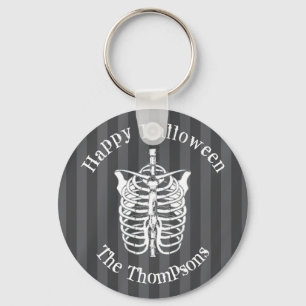 Halloween Modern Spooky Skeleton X-Ray  Keychain