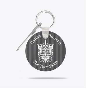 Halloween Modern Spooky Skeleton X-Ray  Keychain