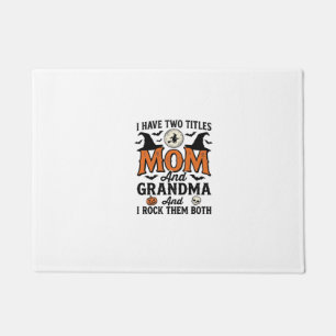 Halloween Mom Grandma Vintage Witch Shirt Design_1 Doormat