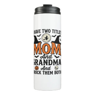 Halloween Mom Grandma Vintage Witch Shirt Design_1 Thermal Tumbler