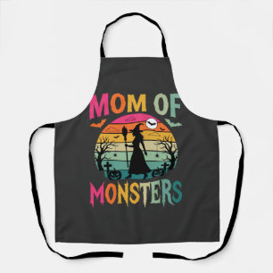 Halloween Mom of Monsters Witch Sunset Apron