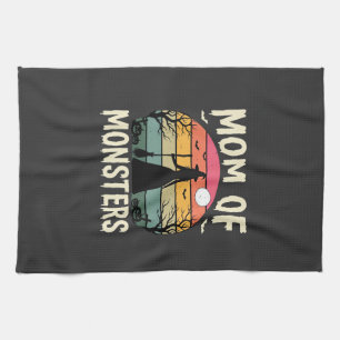 Halloween Mom Of Monsters Witch Sunset Kitchen Towel