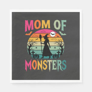 Halloween Mom of Monsters Witch Sunset Napkin