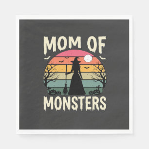 Halloween Mom Of Monsters Witch Sunset Napkin