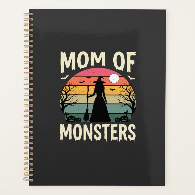 Halloween Mom Of Monsters Witch Sunset Planner (Front)