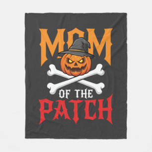 Halloween Mom of the Patch Pumpkin Witch Fleece Blanket