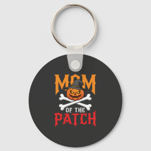 Halloween Mom of the Patch Pumpkin Witch Keychain
