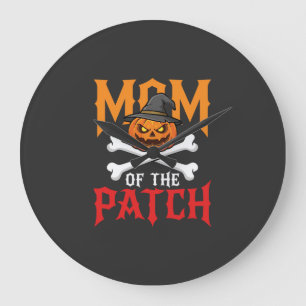 Halloween Mom of the Patch Pumpkin Witch Large Clock