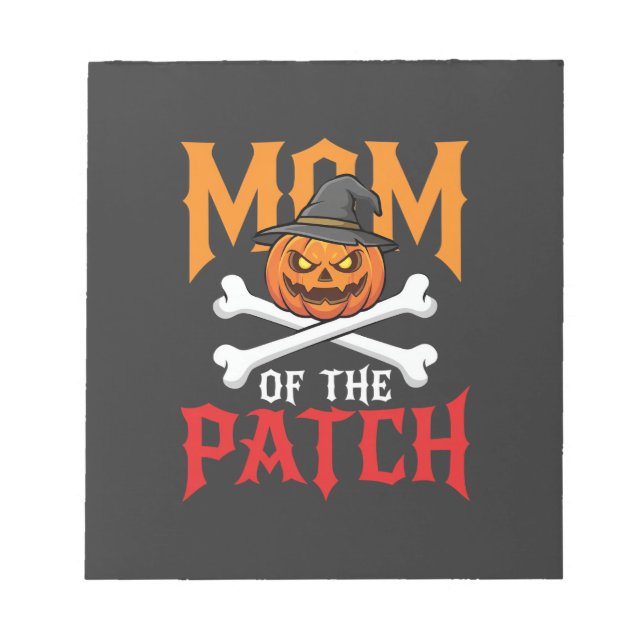 Halloween Mom of the Patch Pumpkin Witch Notepad (Front)