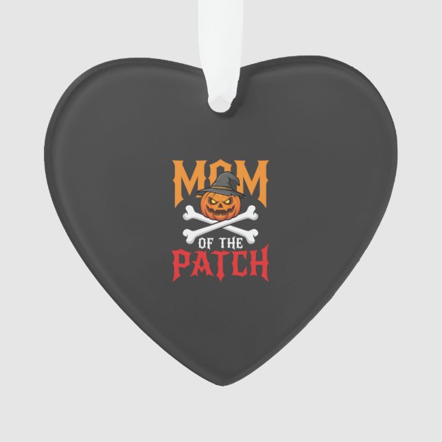 Halloween Mom of the Patch Pumpkin Witch Ornament (Front)