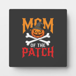 Halloween Mom of the Patch Pumpkin Witch Plaque