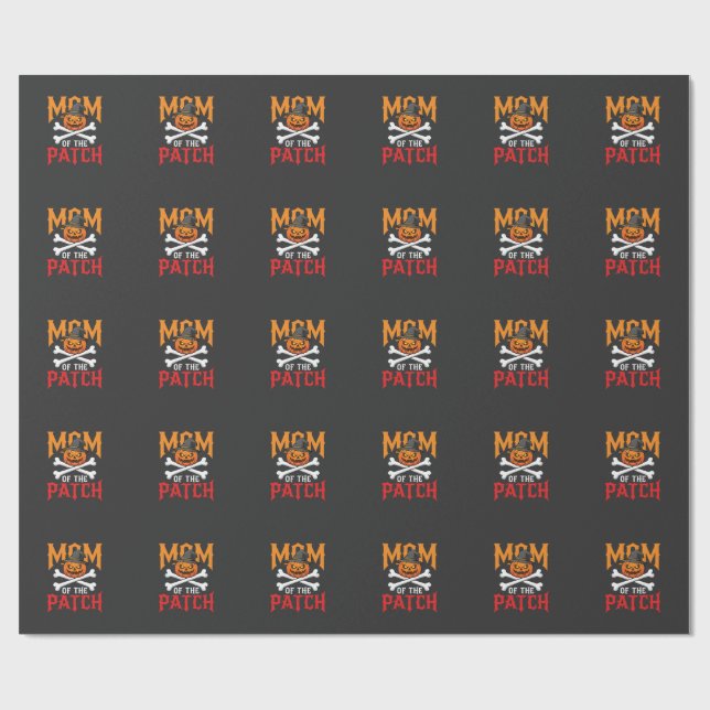 Halloween Mom of the Patch Pumpkin Witch Wrapping Paper (Flat)