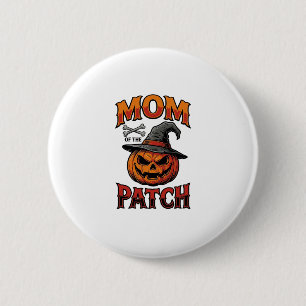Halloween Mom Shirt Pumpkin Bones Vintage Art_1 2 Inch Round Button