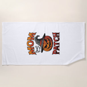 Halloween Mom Shirt Pumpkin Bones Vintage Art_1 Beach Towel