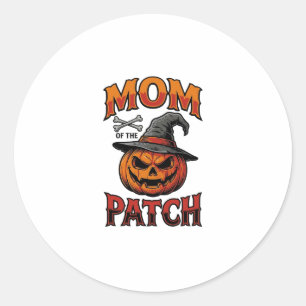 Halloween Mom Shirt Pumpkin Bones Vintage Art_1 Classic Round Sticker