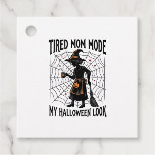 Halloween Mom Shirt Tired Costume Vintage Graphic_ Favour Tags